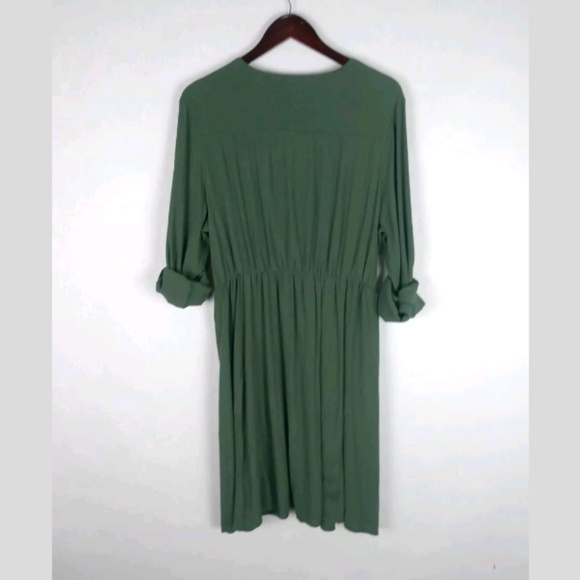 Maeve Anthropologie olive green Lene wrap dress - Picture 4 of 8